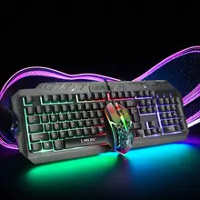 金属製有線キーボード＆マウス【透光・メカニカルタッチ・ゲーム＆オフィス用】（セットアップ対応）