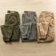 カーゴパンツ メンズ 秋用 コットン混 ゆったり ワークパンツ 多ポケット ストレートカジュアルパンツ