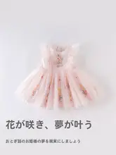 女の子用 夏の刺繍入りドレス【チュールスカート・誕生日用】