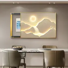 スタイリッシュなレストラン用電気メーター箱装飾画【引き出し式・遮蔽ボード・壁掛け用】