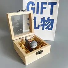 キーホルダー バッグチャーム ストラップ 木製 木彫り 猫 ブルー 可愛い 誕生日プレゼント