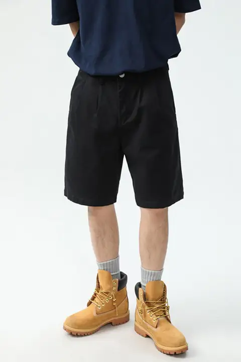 ハーフパンツ メンズ デニム ストレート ルーズ ドレープ アメカジ ストリート 秋 「RHRB」
