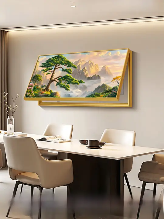 迎客松デザインの電気箱装飾画【大型・ホテルや別荘に最適】