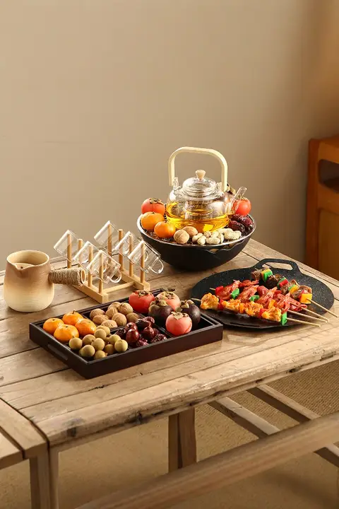 囲炉裏用煮茶器具【電陶炉・冬季家庭用・全套】（セットアップ対応）