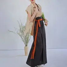 古風なデザインの春秋用航空袖漢服・スリーブトップとスカート【日常通勤向け・レトロスタイル】（セットアップ対応）