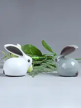 哥窑玉兔デザインの茶杯【紫泉涧・高級茶器・茶宠付き】