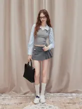 秋のコーデに最適なグレーのプリーツスカート【ハイウエスト・Aライン】