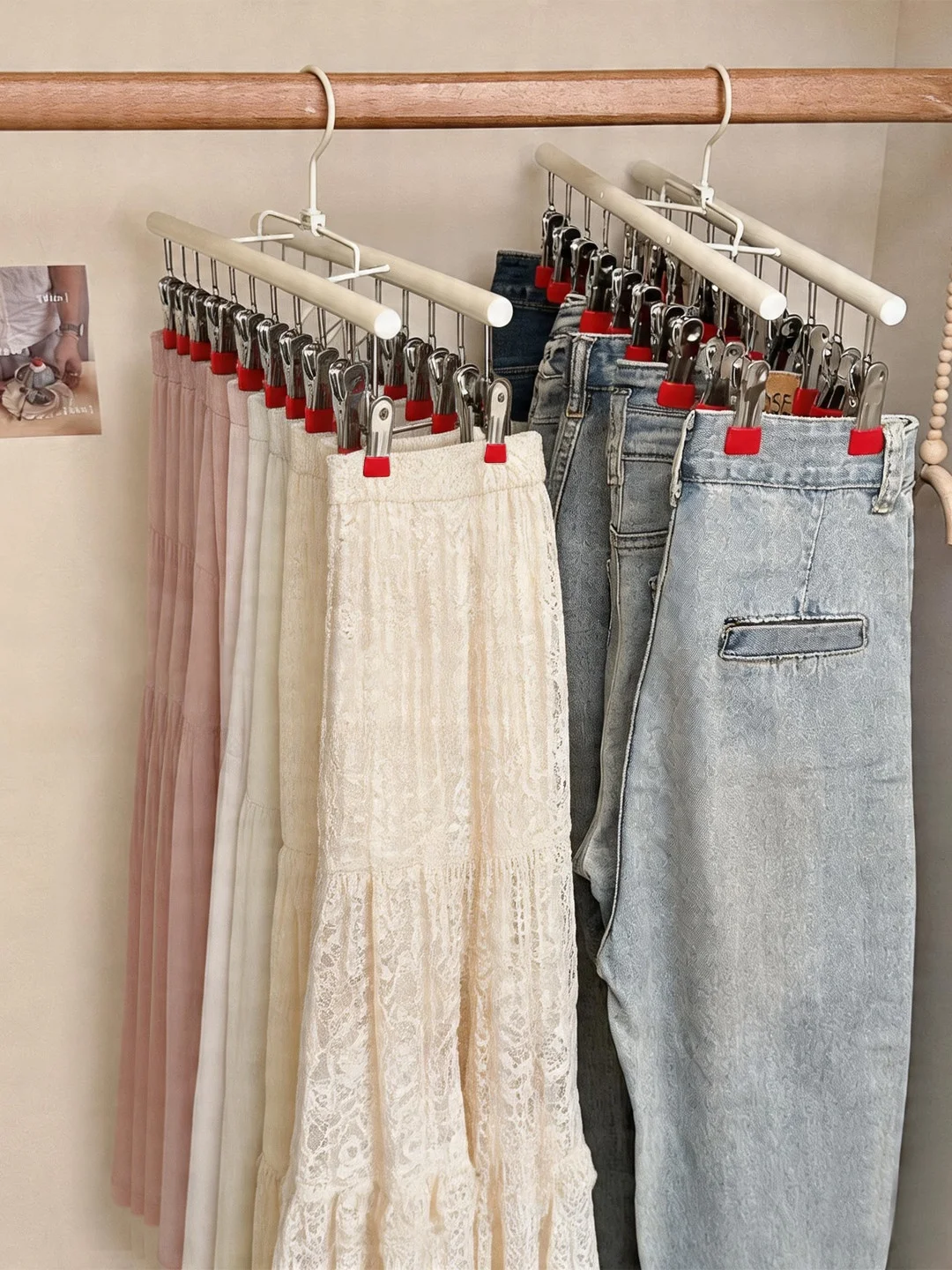 スチール製ハンガーラック スリム20cmタイプ おしゃれで収納効率の高い衣類収納ラック
