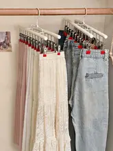 スチール製 洗濯干しハンガー【ピンチ付き・衣類収納・スカート・パンツ用】