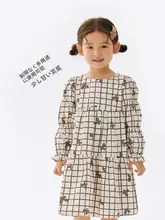 コアラ鼻のチェック柄バタフライドレス【女の子用・コットン・ゆったりデザイン】