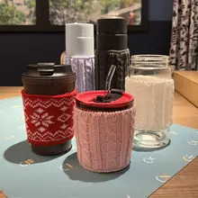温度を保つ！毛糸製カップカバー【コーヒー・マグ・ティーカップ用・耳付きデザイン】
