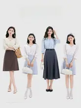 洗練されたデザイン！イエローブラウス【韓国風・ビジネスカジュアル・通勤用】