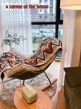 北欧風の夏用ニット毛布【オフィスでの昼寝やシングルショールとして最適】