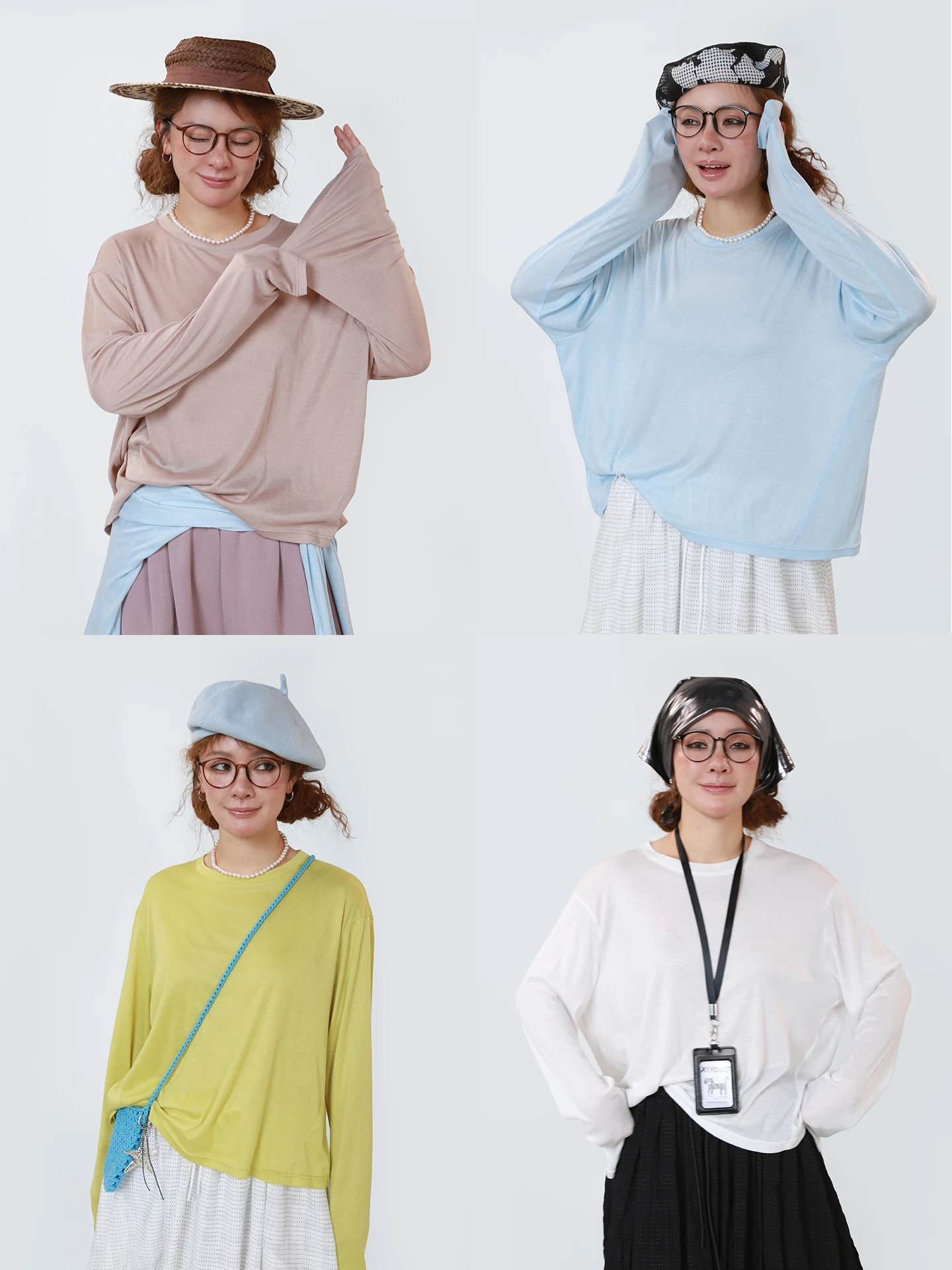 白Tシャツが透ける原因を解決するための対策：嬉家の長袖ローファイバーTシャツ