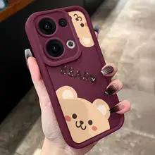 OPPO Reno13 Pro対応 スマートフォンケース【Reno12・Reno11・全包・防摔・可愛いクマデザイン】