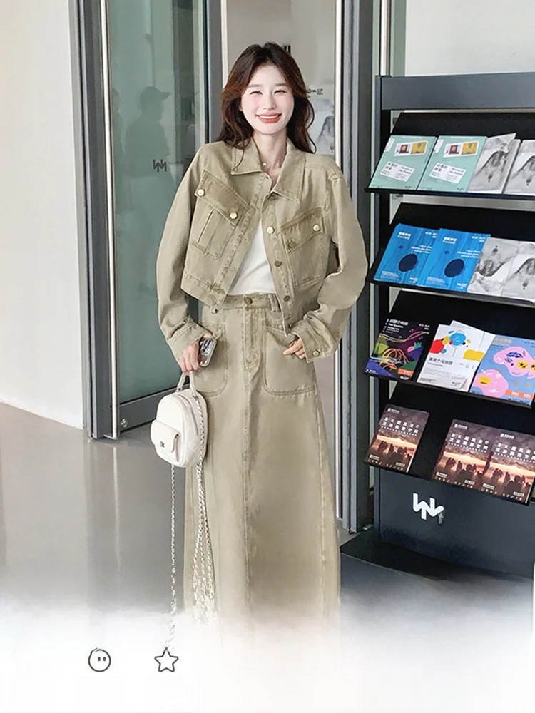 工装デニムスカート【春秋用・韓国風・ハーフスカート・トレンド】（セットアップ対応）の実用性と着用シーン
