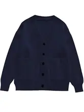 ゆったりとしたVネックニットカーディガン【秋冬用・厚手・韓国風】