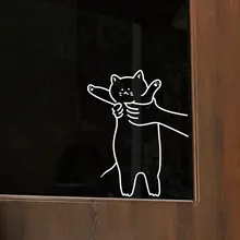 可愛い猫のインタラクティブガラスドア衝突防止ステッカー【ペットショップ・猫カフェ用・ウォールデコ】
