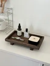 高級感のある木製アロマトレイ【デスクトップ収納・脚付き・飾り用】