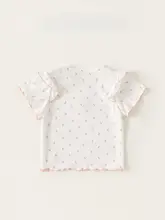 夏用可愛いフリル付き子供用半袖Tシャツ【女の子・花柄・カジュアル】