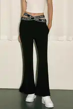 クロスウエストストレッチブーツカットパンツ ニッチデザイン スリム古典