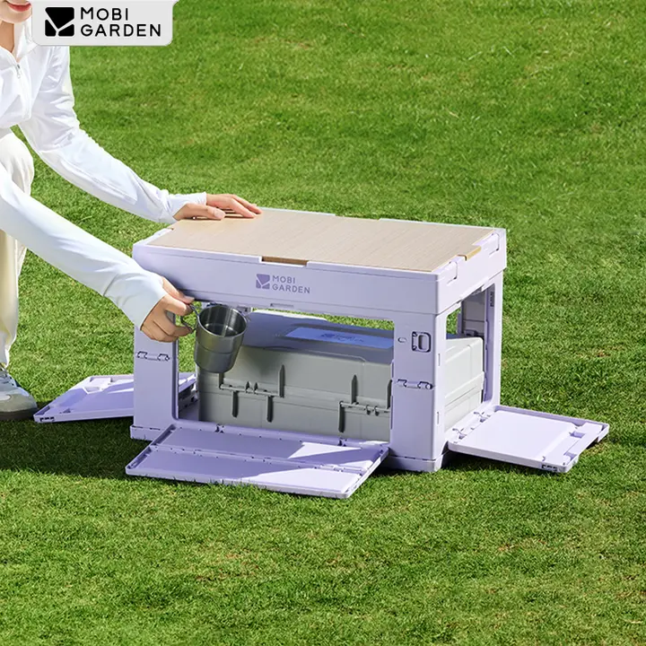 Mobi Garden 軽量で持ち運びに便利なアウトドア折りたたみ収納ボックス【キャンプ用・プラスチック製】