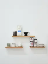 北欧風 木製壁掛けシェルフ【隠し棚・収納・整理用】