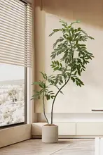 大きな鉢 植物 偽の木 リビング 高品質の偽緑植物 サンダルウッドの葉 ラグジュアリー