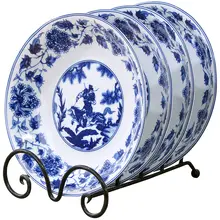 青花柄の陶器製深皿・浅皿【高温焼成・中華料理用】
