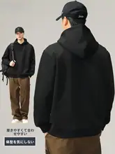 半開きボタン付きフード付きパーカー【メンズ・春秋用・カジュアルデザイン】