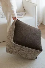 レトロデザインのコーヒーカラーソファクッション【肌理のあるテクスチャ・洗濯可能】