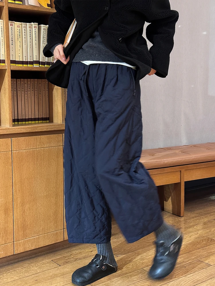 浪清冬用キルトチェックパンツ：厚手ワイドボトムの保温性能と着用シーン