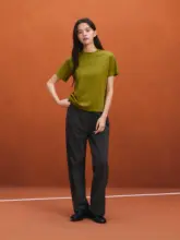 竹節模様のストレートカジュアルパンツ【防水加工・通気性・直筒デザイン】