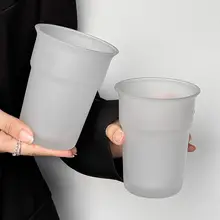 個性的なデザイン！マット仕上げガラス製カフェカップ【高級感ある飲料用・オフィスにも最適】