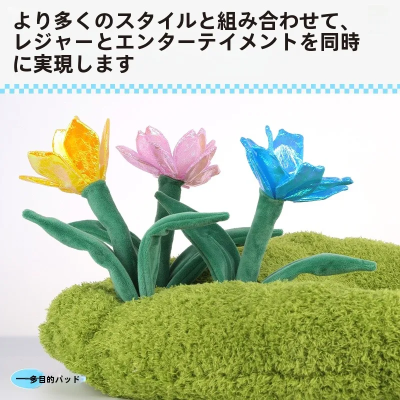 猫用ハウス【半封閉デザイン・温かいウサギの草マット・春夏秋冬対応】：一人暮らし向けの四季折り変わり対応猫の居場所