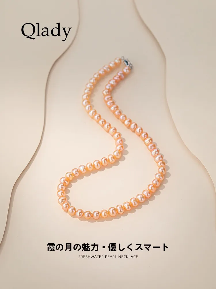 長めのネックレス レディース おすすめモデル：淡水パールネックレス【純銀・ロングネックレス・鎖骨にかかるデザイン】