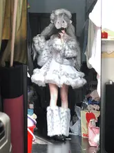 可愛い毛糸のラブリーロリータワンピース【プリンセスデザイン・学院風・フワフワ】（セットアップ対応）