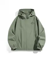 ユース向け防風ソフトシェルジャケット【春秋用・フード付き・アウトドア登山用】