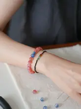 天然塩源の瑪瑙ビーズブレスレット【女性用・ラピスラズリ・中華風】