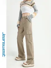 女性用ハイウエストワイドレッグデニムパンツ【夏用・ルーズフィット・アメリカンヴィンテージスタイル】