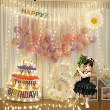 女の子向けの誕生日飾り用数字バルーン【二歳・三歳・五歳対応】（セットアップ対応）