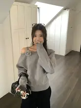 ニット トップス レディース ワンショルダー 立体フラワー ルーズ ゆったり カジュアル 秋 おしゃれ