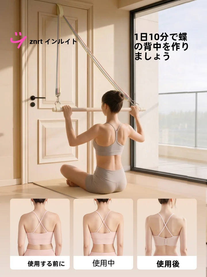 ラットプルダウン ドア掛け トレーニングチューブ レディース 高弾力 背筋トレーニング ストレッチ 自宅用 美背中