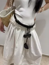 シンプルで使いやすいウエストベルト【女性用・小型ポーチ付き・レイヤードデザイン】
