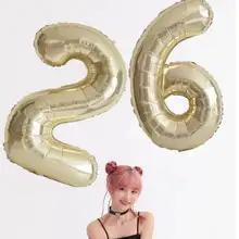 40インチ 白金色アルミ製数字バルーン 1023456789【誕生日パーティー装飾・アウトドア撮影用】
