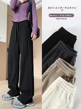 黒のロング細身ワイドパンツ【スタイリッシュ・高身長向け・秋冬用・ストレートデザイン】（セットアップ対応）