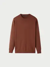 秋用 純羊毛クルーネックニットセーター【ビジネスカジュアル・長袖】