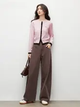 コーヒー色デニムパンツ【ハイウエスト・フィット・ワイドレッグ】
