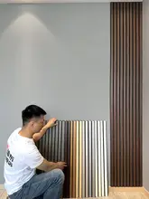ポリエステル繊維の吸音パネル【自粘着・木格子デザイン・立体壁装飾用】