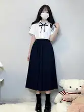 七七 オリジナル JK制服 無地スカート【学院風・ハイウエスト・プリーツ】